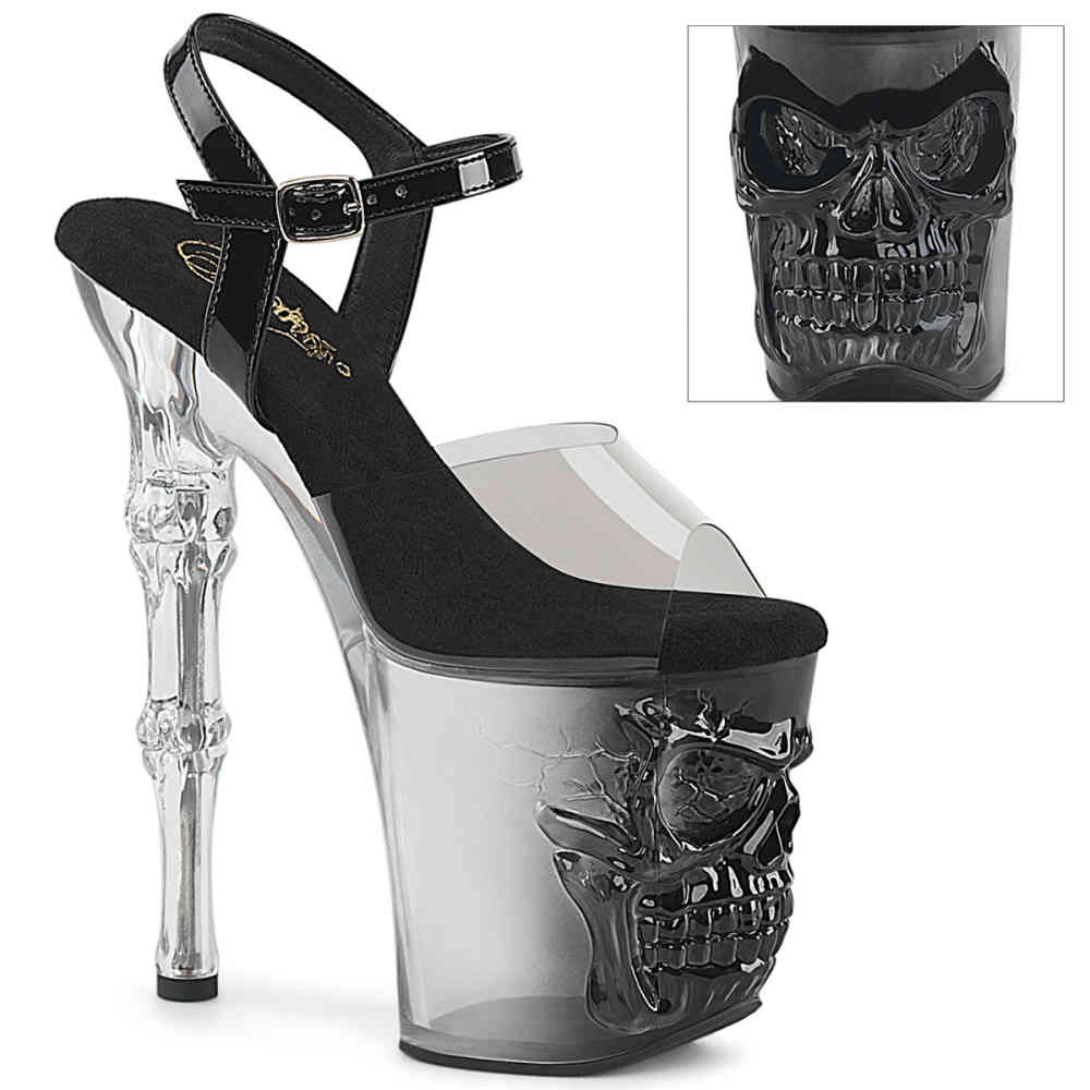 Pleaser - RAPTURE-808T-1 Knöchelriemen-Sandale - Schwarz